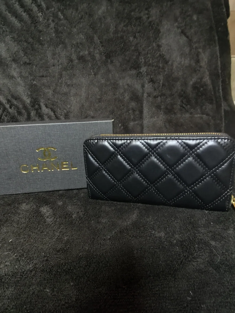 CHANEL Black Patent Quilted Tote with Gold Hardware